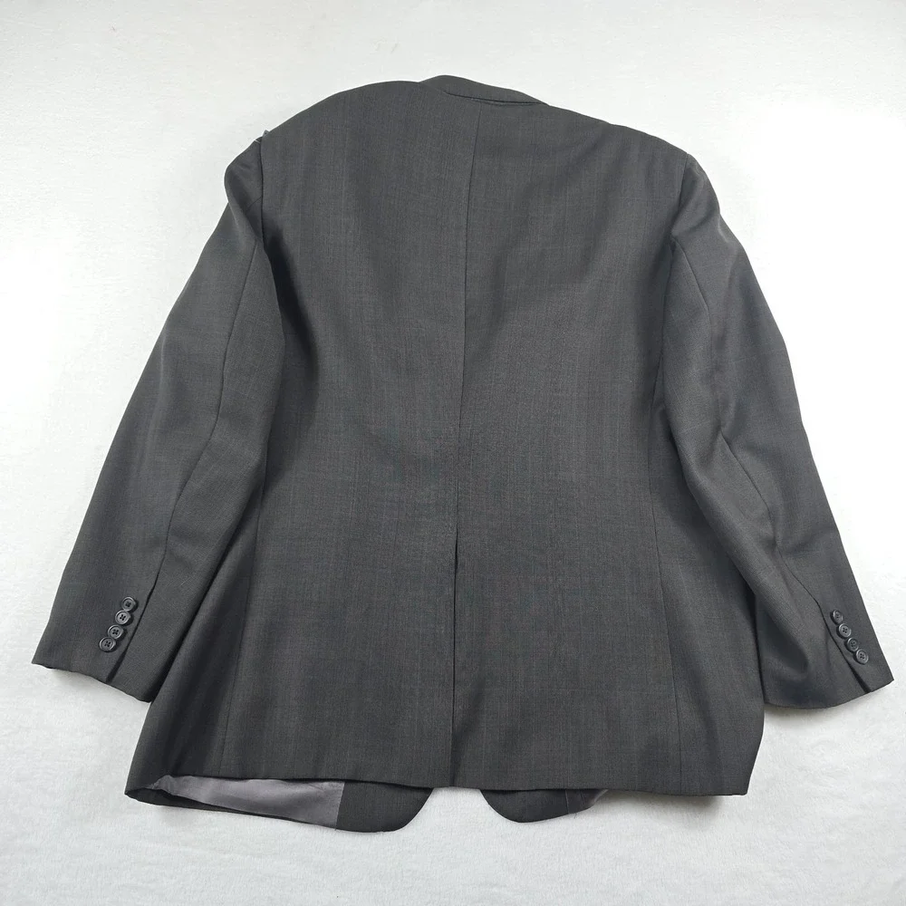 Polo Ralph Lauren Vintage 46R Gray Plaid Suit Jacket Sport Coat Blazer USA‎ Made
